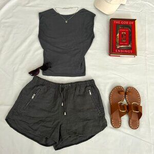 Women's Gray Linen Shorts